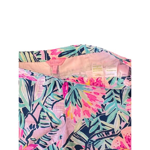 Lilly Pulitzer Jungle Utopia Shorts Size 2 Scallop Hem Floral Tropical Print - Picture 2 of 10